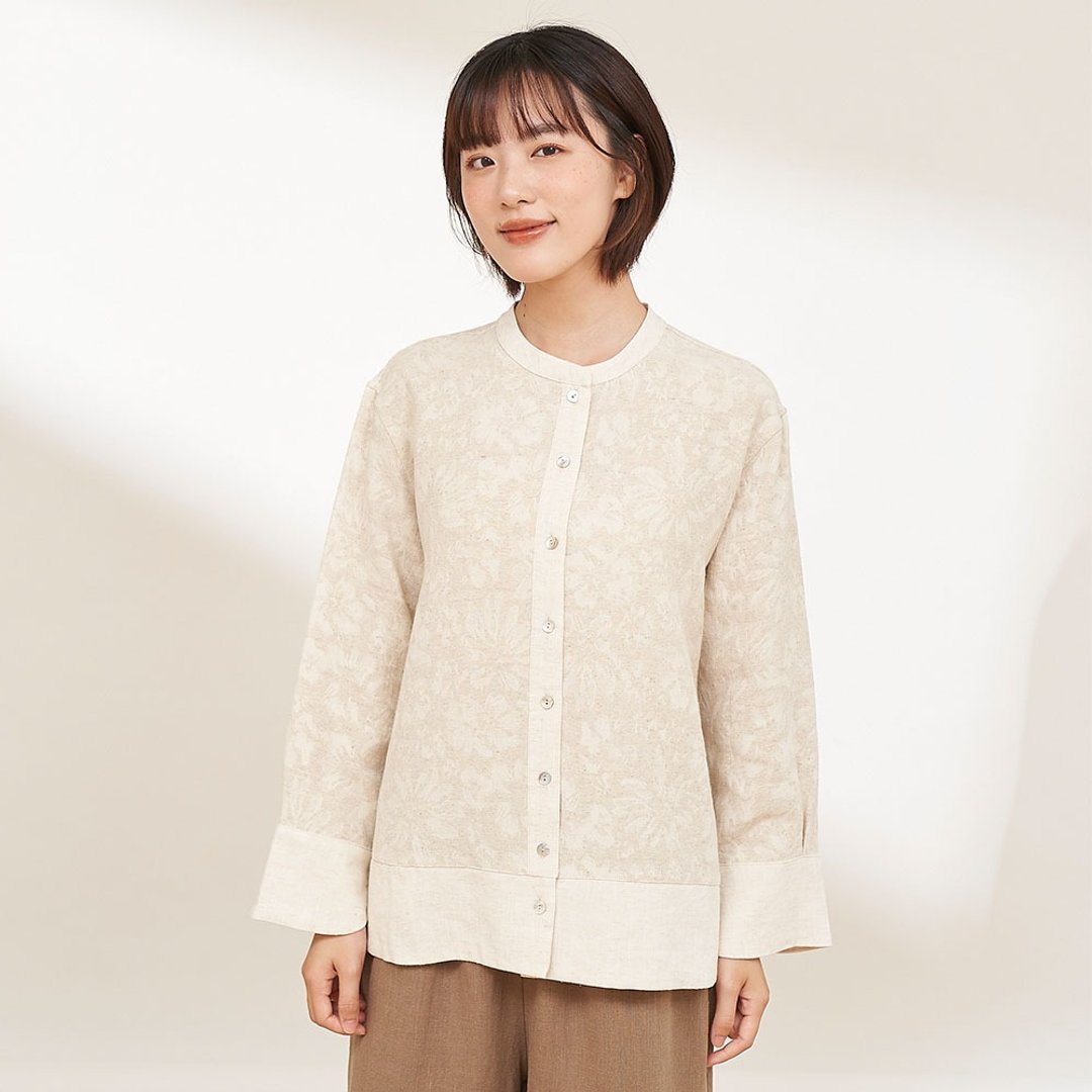 精致刺绣棉麻开襟衫 - 居家服/睡衣 - 棉．麻 多色