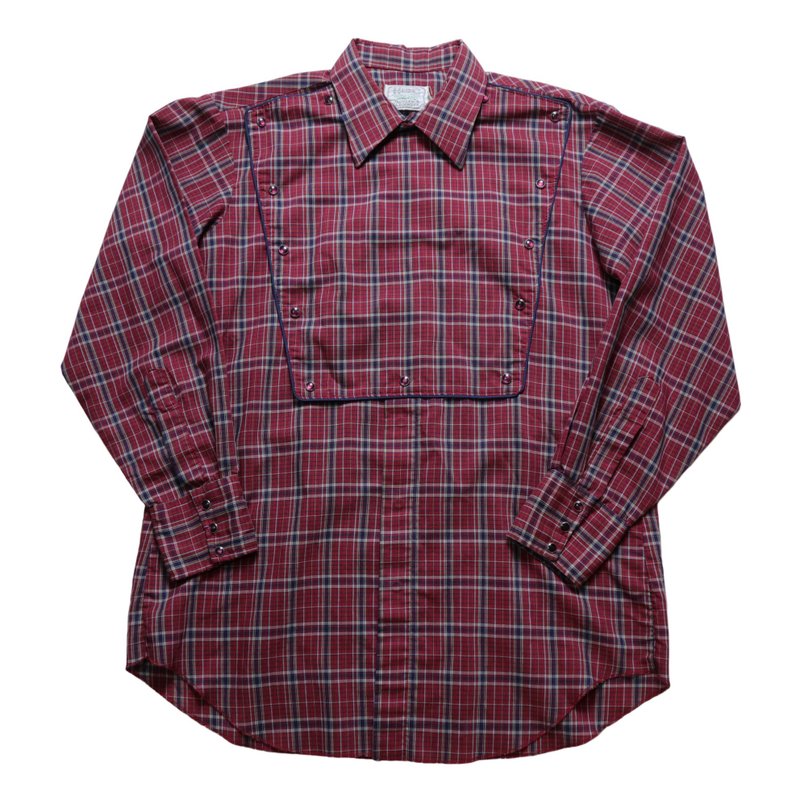 70s H BAR C 红格纹西部衬衫 Western Shirt - 男装衬衫 - 其他材质 红色
