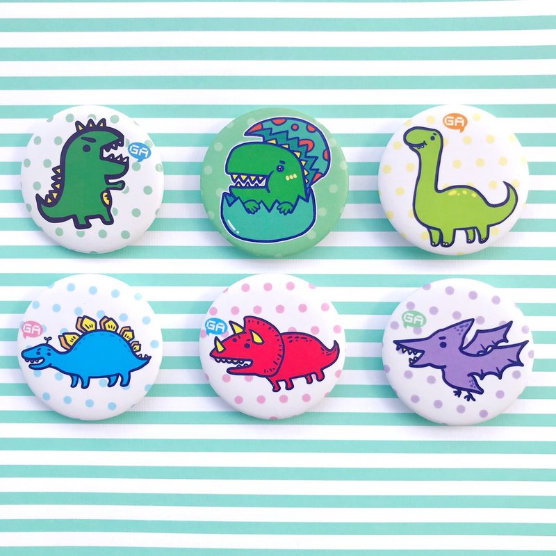 逗趣胸章/钥匙圈 -恐龙来了 - 徽章/别针 - 其他材质 绿色