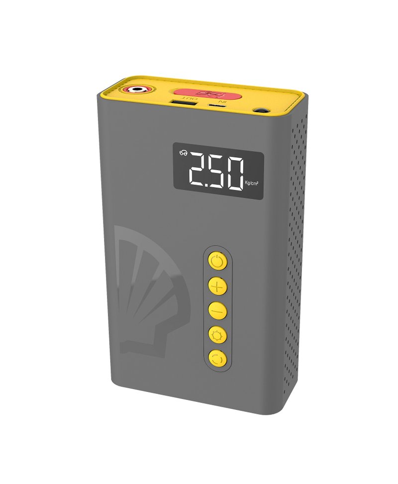 Shell 壳牌4合1汽车急救电源打气机 SL-AC001JP - 充电宝/传输线 - 塑料 灰色