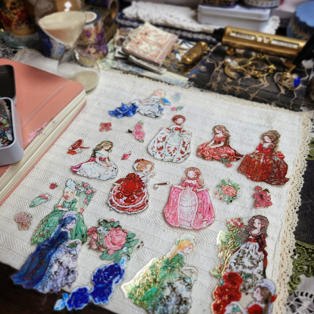 ~JEWEL DES OPPERNHAUSES~ 烫金亮面PET胶带 少女和纸拼贴素材 - 纸胶带 - 塑料 金色