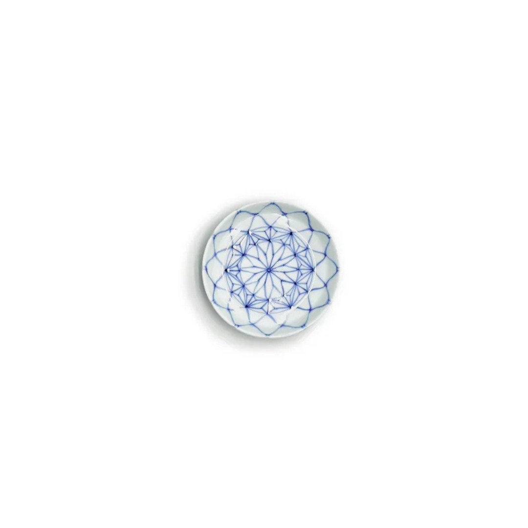 【303select】  【当月特惠】有田烧 日本 染付 网目麻叶平圆盘 - 盘子/餐盘/盘架 - 瓷 