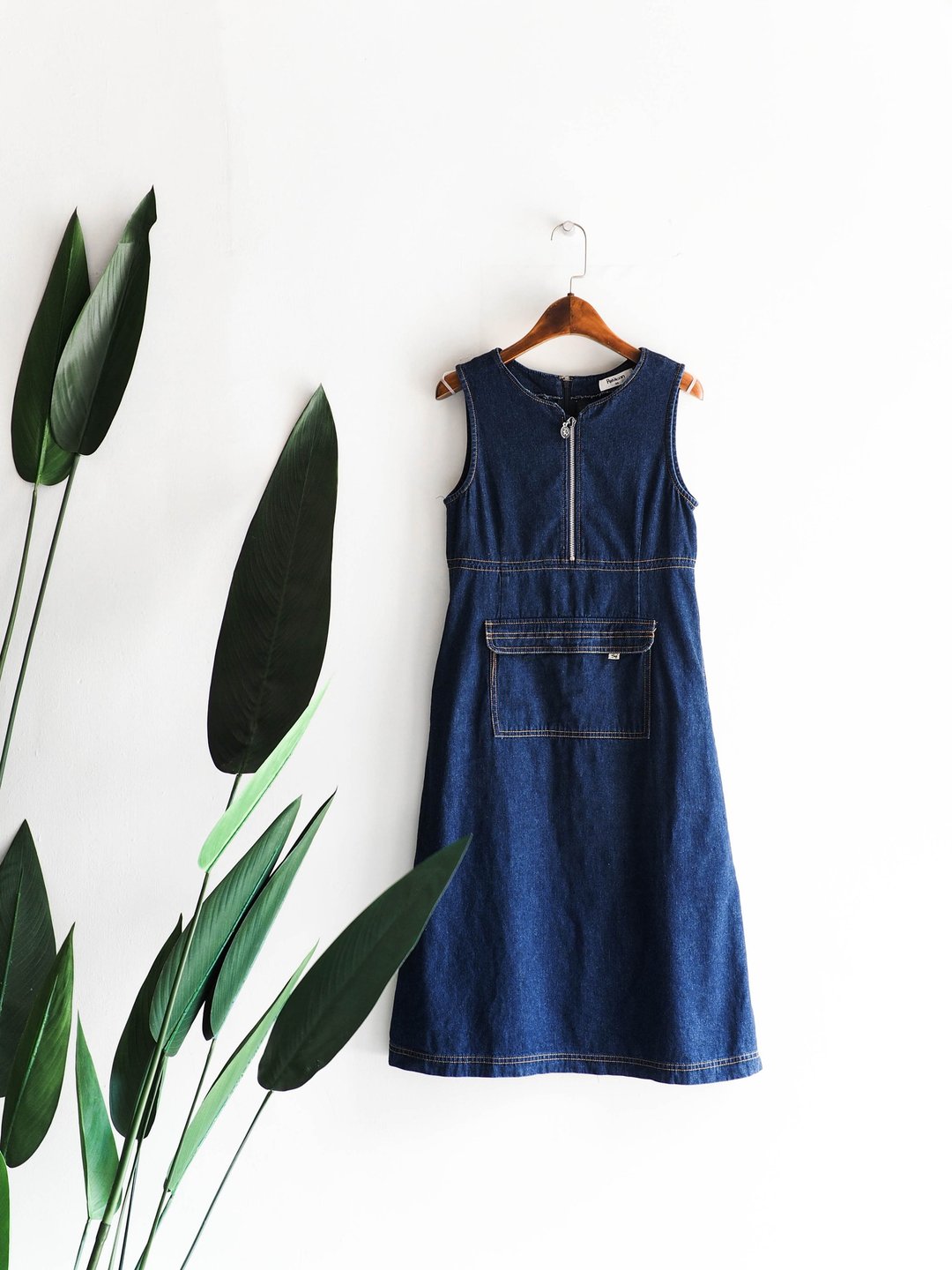 青森海蓝百宝口袋摇滚少女 古董连身丹宁吊带短裙 overalls dress - 洋装/连衣裙 - 棉 蓝色