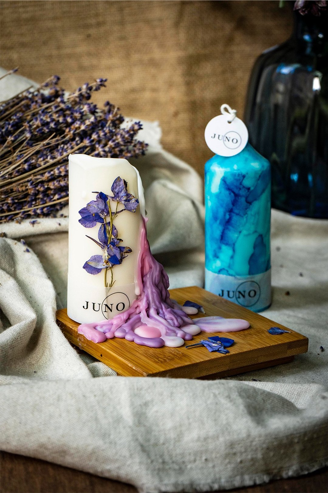 【新竹手作课程】压花熔岩香氛蜡烛 + 水彩香氛蜡烛体验・JUNO Ca - 蜡烛/香氛 - 蜡 