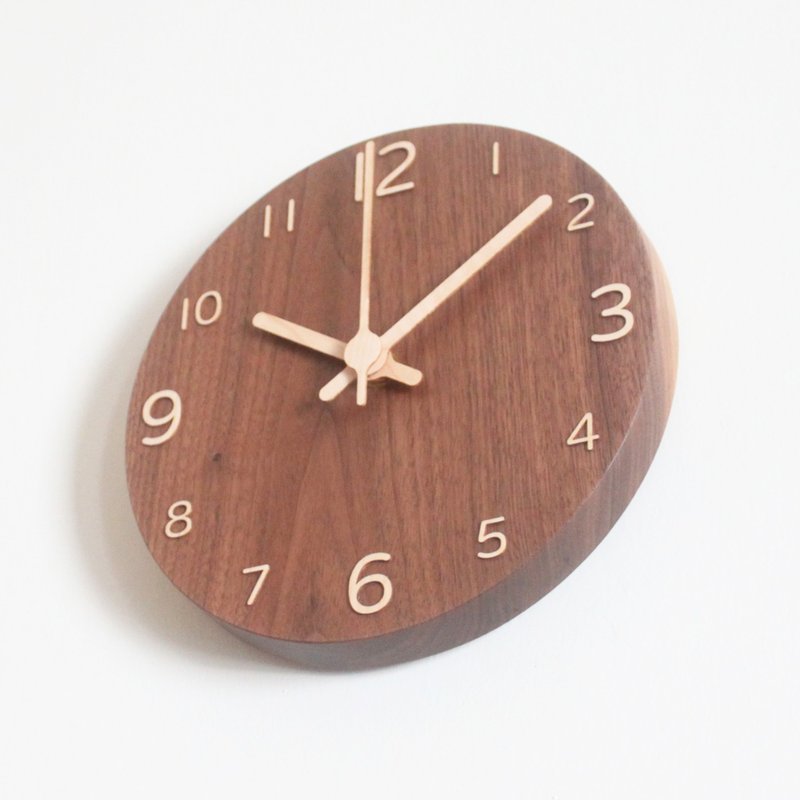CLOCK_20 Numbers 实木静音 挂钟 时钟 台湾限量手作 黑胡桃 - 时钟/闹钟 - 木头 咖啡色