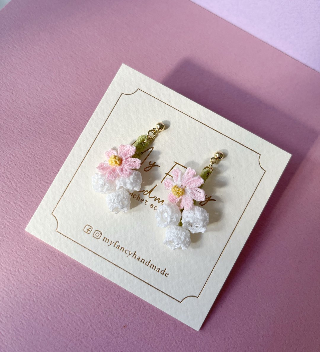 *My Fancy Handmade*手鈎花耳环 - 耳环/耳夹 - 绣线 多色