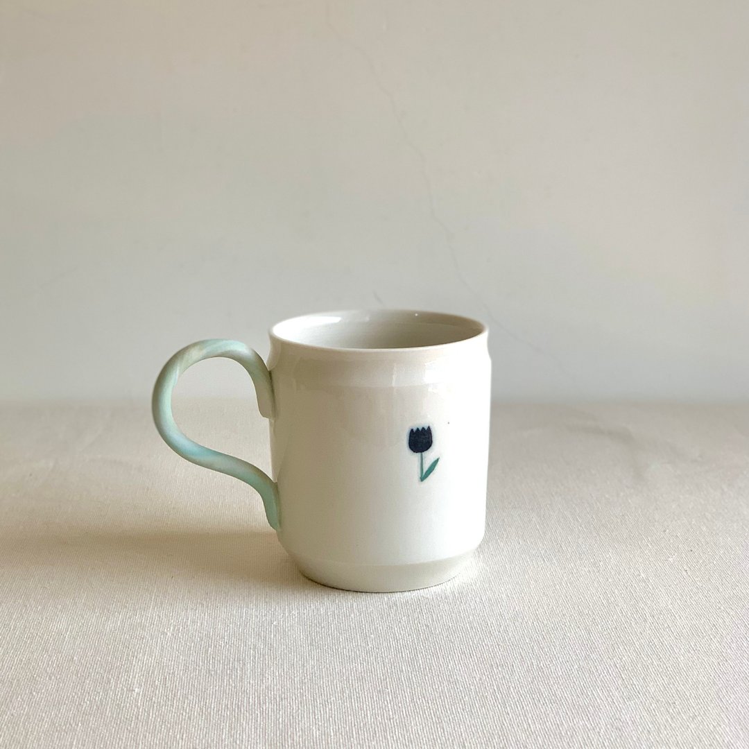 夏日时光.黑郁金-杯子/茶杯/咖啡杯 - 咖啡杯/马克杯 - 瓷 白色