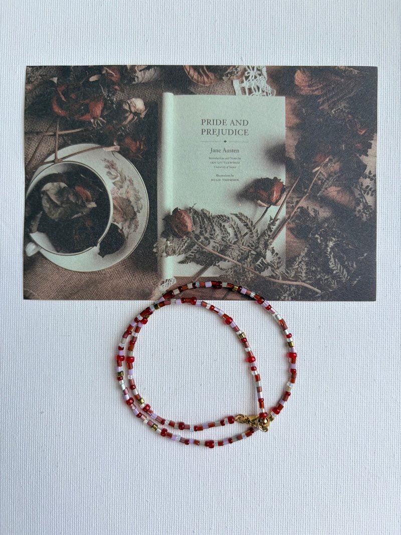 偏见与温柔 串珠项链 手作项链 - 项链 - 其他材质 红色