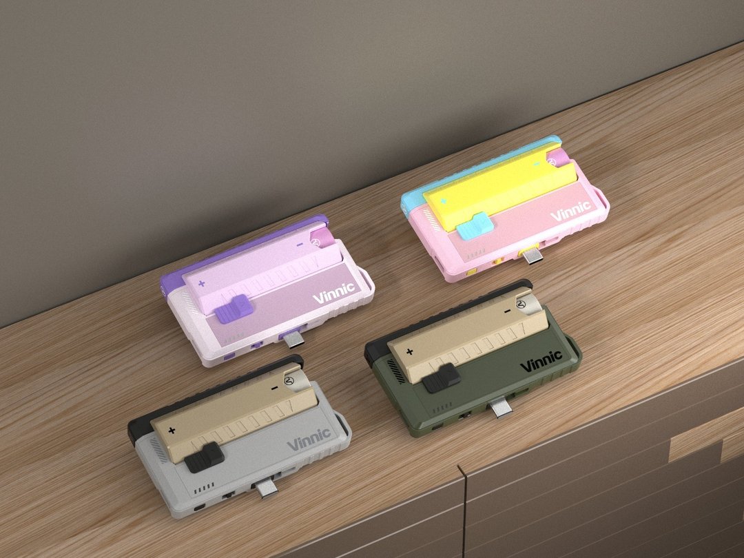 Vinnic 5,000mAh 可换电Type-C 直插式 双输出行动电源 (21700*2) - 充电宝/传输线 - 塑料 多色