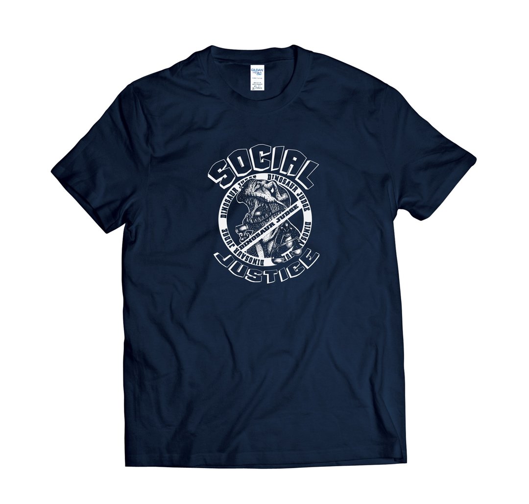 恐龙法官-T-shirt 白/黑/灰/藏青 - 男装上衣/T 恤 - 棉 多色
