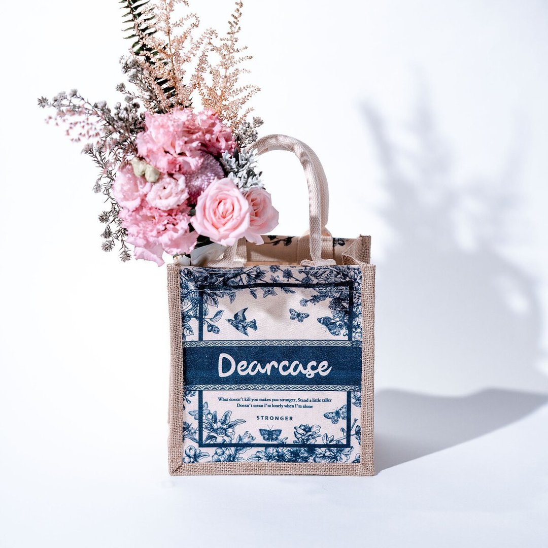 Dearcase 品牌复古印花 双提耳环保手提袋 - 手提包/手提袋 - 棉 