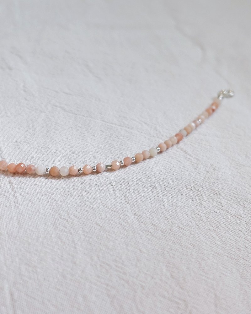 小天然石手链-粉东菱 - 手链/手环 - 纯银 