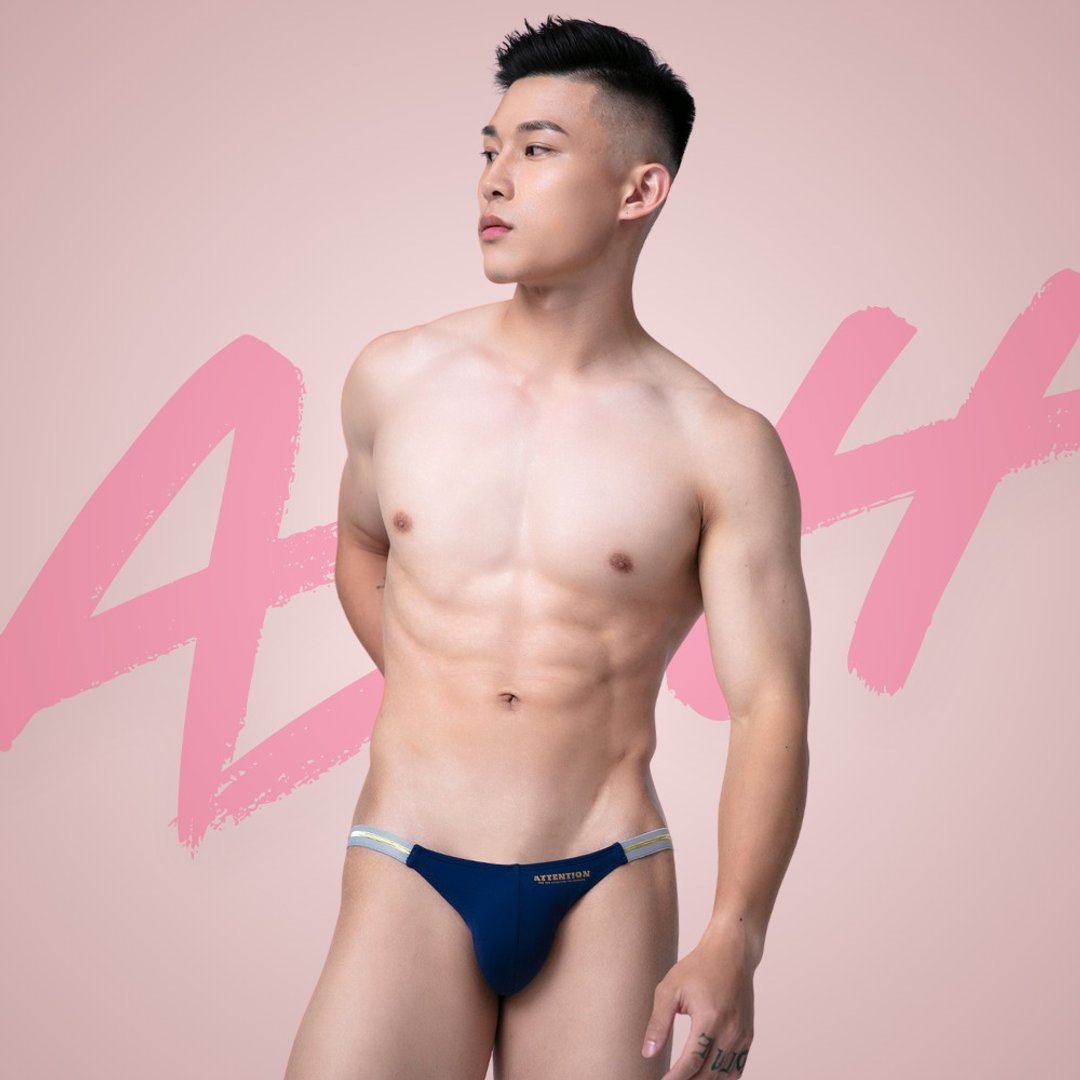 AttentionWear极涩系高衩三角内裤【普鲁士蓝】│凉感细边 薄双丁 - 男士内衣裤 - 尼龙 蓝色