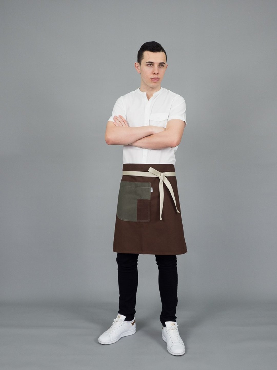 APRON - Café Bistro collection (Mocca) 短圍裙 - 围裙 - 棉 咖啡色