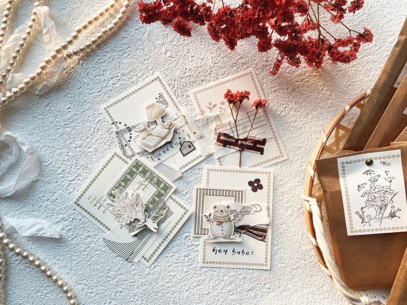 菊花框架便条纸 包装 55x78mm - 卡片/明信片 - 纸 多色