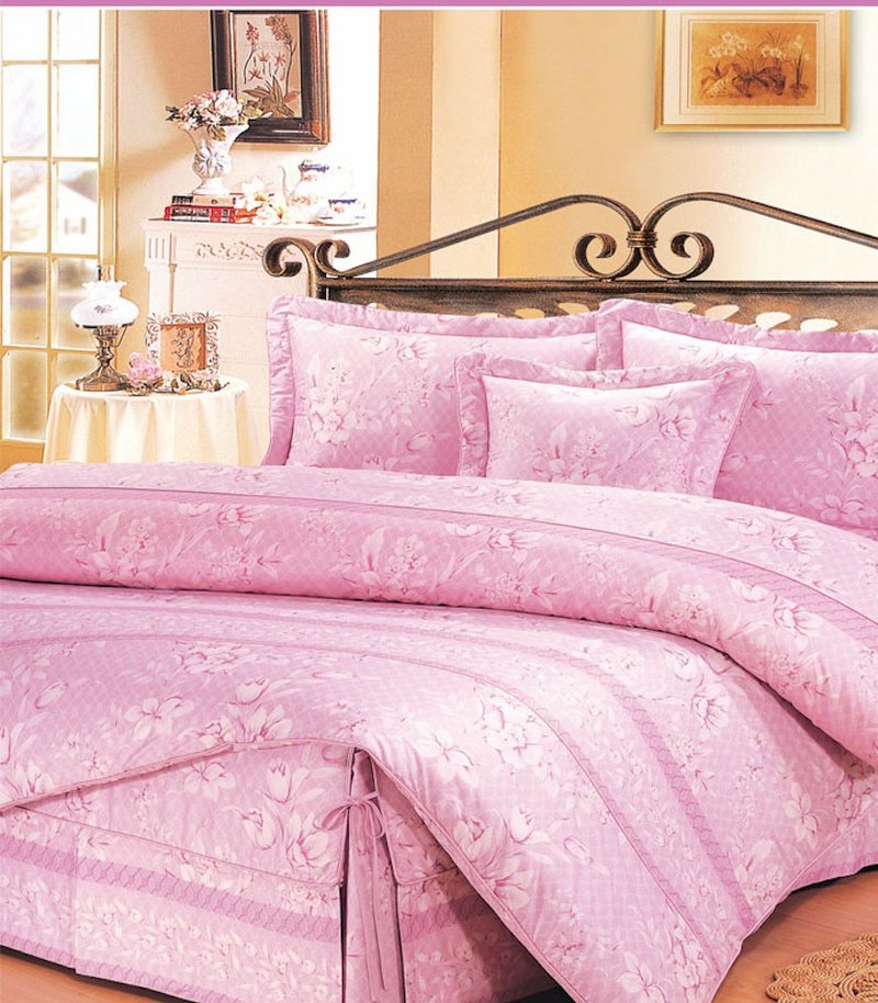 【F218 淡雅花香】100% 40支精梳棉 床单组 - 寝具 - 棉．麻 粉红色