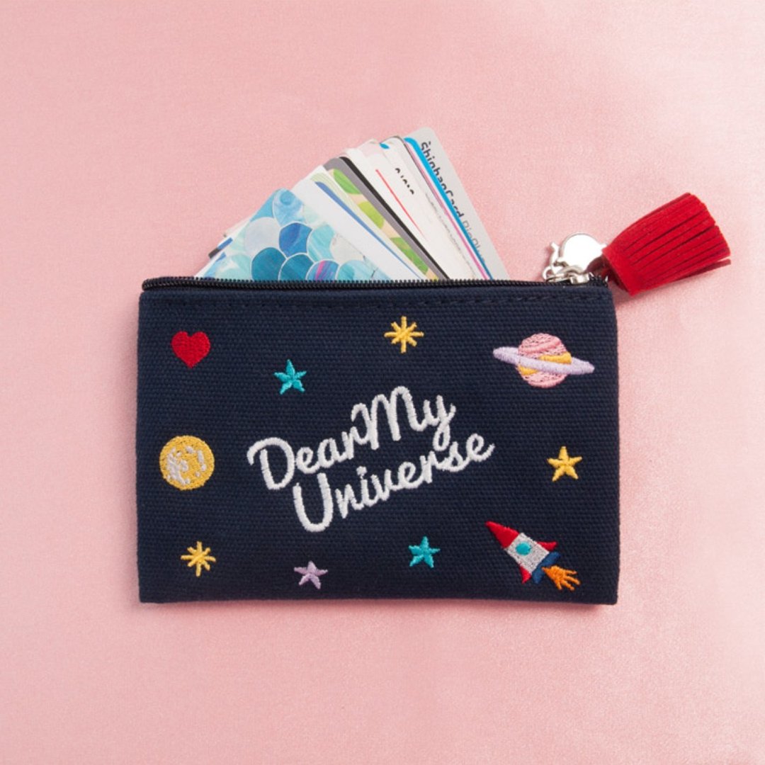 Universe pattern mini pouch 宇宙图腾迷你化妆包 - 化妆包/杂物包 - 棉 蓝色
