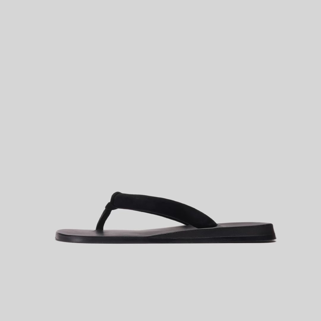 UNISEX-Zouri Light all black | PS01黑 - 男女凉鞋 - 真皮 黑色