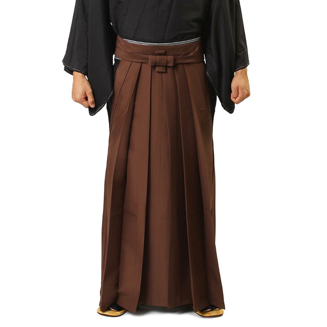 袴 男士 SS S M L LL 83cm 87cm 91cm 95cm 99cm 尺寸 茶 - 男士长裤 - 其他材质 咖啡色