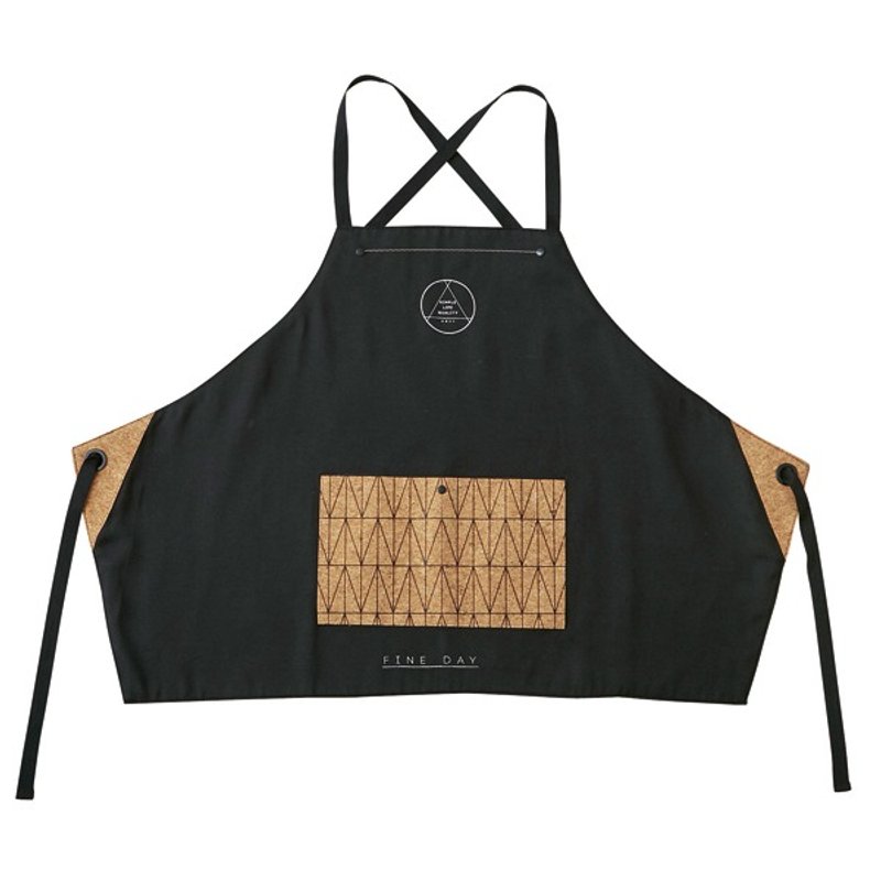 Cozy- 工作围裙(黑) - 围裙 - 棉．麻 黑色