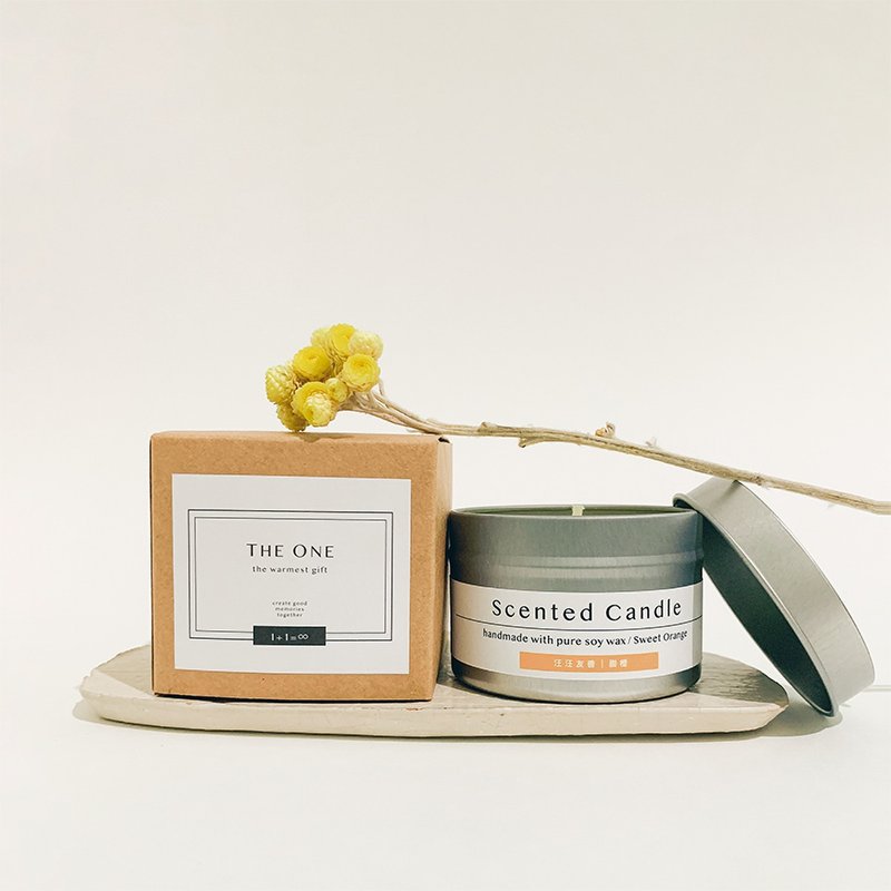 汪汪友善二 | 甜橙 天然精油香氛蜡烛 - 蜡烛/烛台 - 陶 