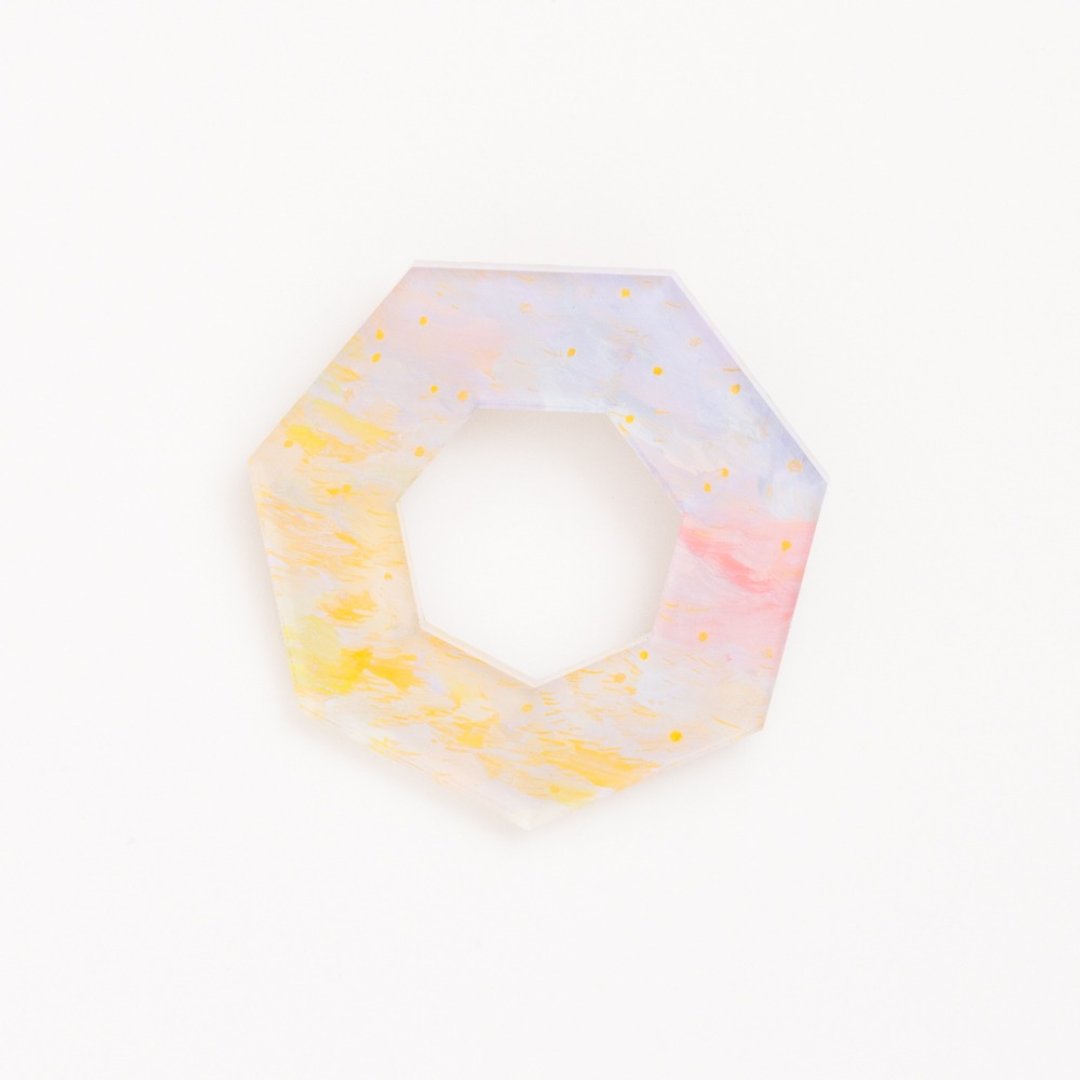 Picture of brooch [heptagonal] - 胸针 - 压克力 粉红色