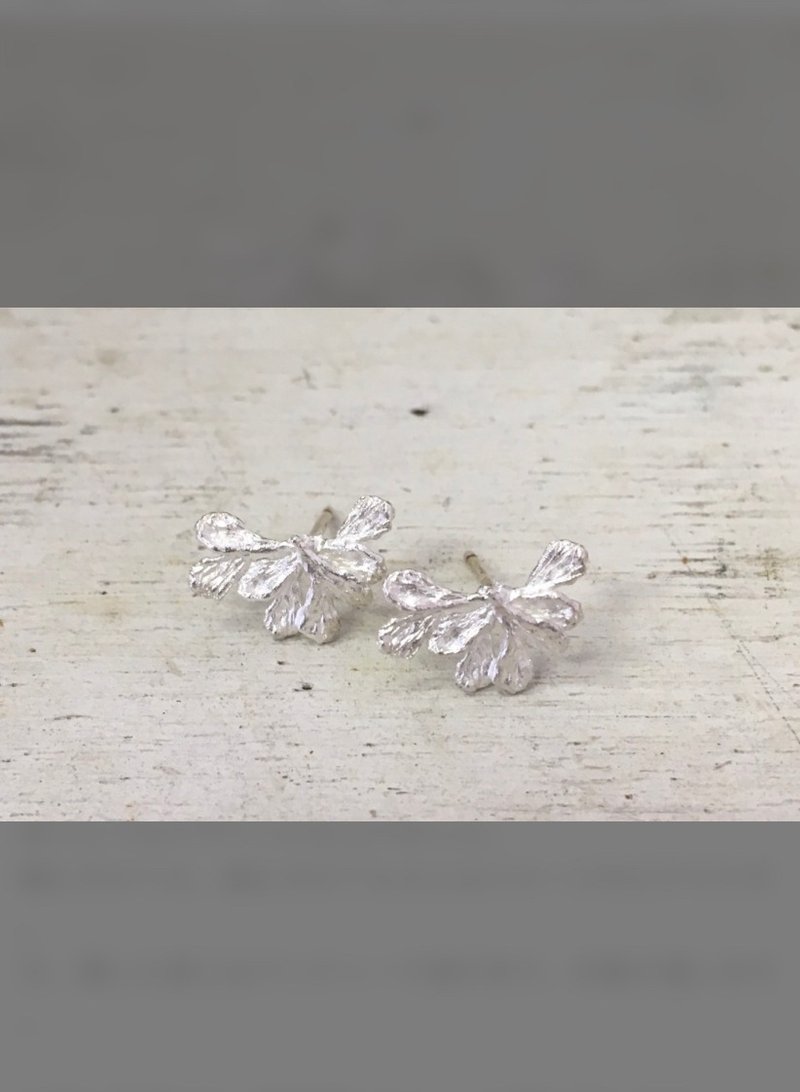 Botanical earrings - 耳环/耳夹 - 其他金属 银色