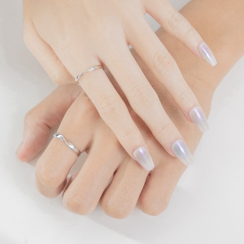 【定制化刻字】999纯银・莫比乌斯戒指 情侣对戒 纯银 情人节礼物 - 戒指 - 纯银 银色