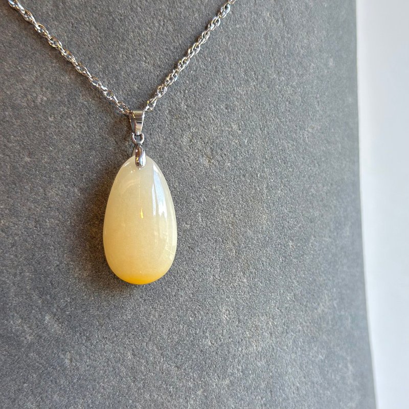 稻穗丰盈 - 隽永玉光系列 - 台湾设计雕刻之白玉项链 - 项链 - 玉石 白色