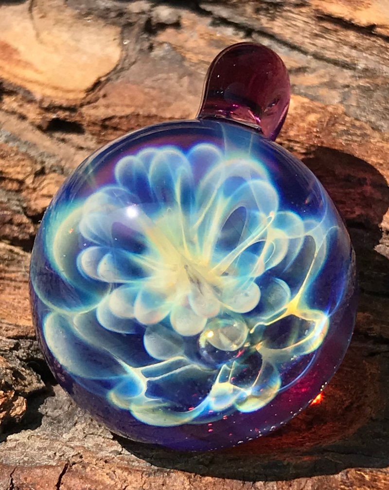 boroccus三维几何图案高硼硅玻璃吊坠 - 项链 - 玻璃 紫色