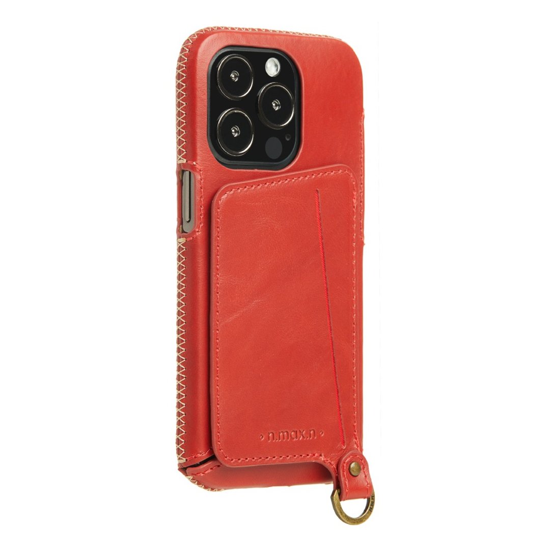 iPhone14 Pro 经典系列附皮革手腕带/全包覆站立支架手机套-辣椒 - 手机壳/手机套 - 真皮 红色