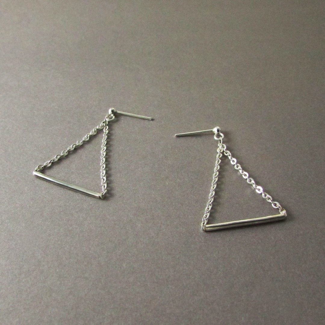 swing earring_秋千耳环 | 925纯银 限量 设计师手作 - 耳环/耳夹 - 银 银色