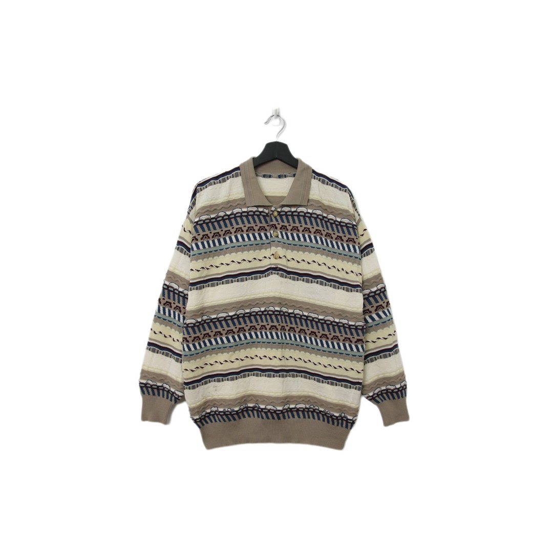 Back to Green-复古毛衣 翻领 针织 ws-18vintage sweater - 男装针织衫/毛衣 - 聚酯纤维 
