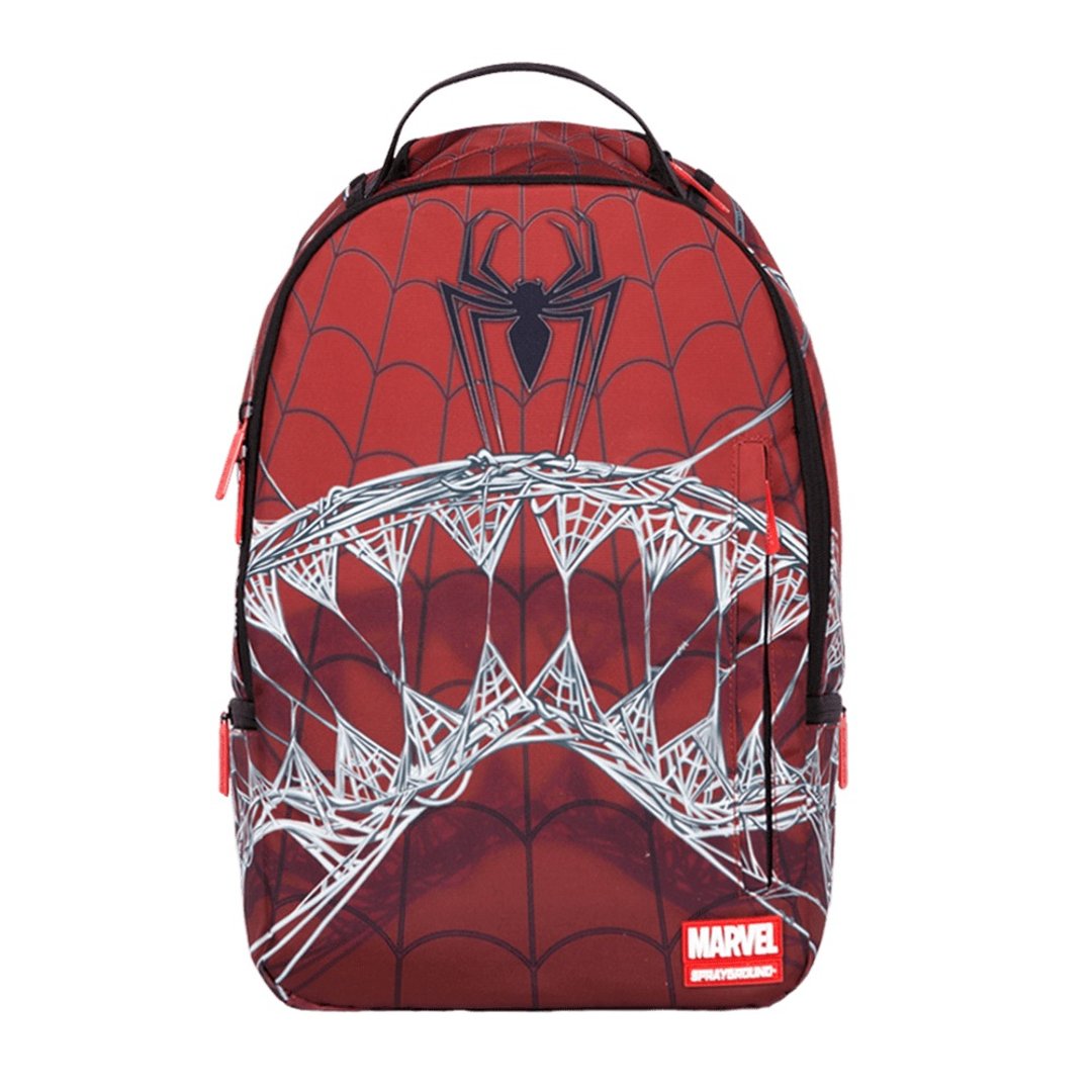 【SPRAYGROUND】DLX MARVEL 联名系列 Spiderman Webbed Shark 鲨鱼嘴蜘蛛网潮流笔电后背包 - 后背包/双肩包 - 其他材质 红色