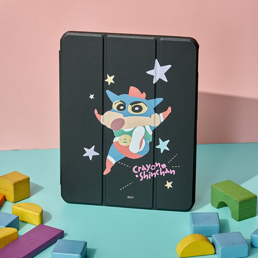 蜡笔小新动感飞踢强悍磁吸 iPad 三折保护壳 - 平板/电脑保护壳 - 塑料 多色