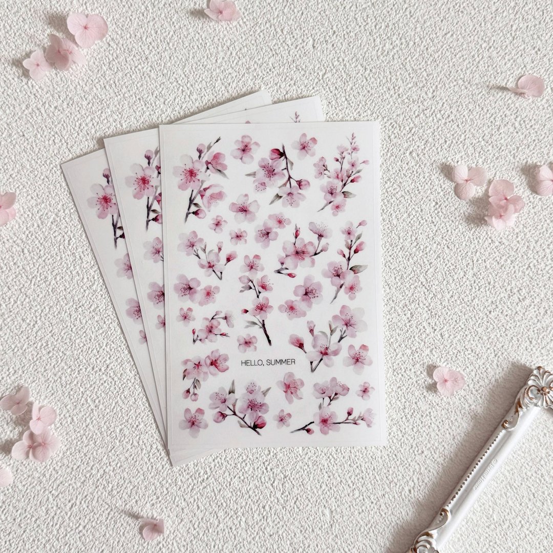 樱花雾面透明贴纸 - 贴纸 - 纸 