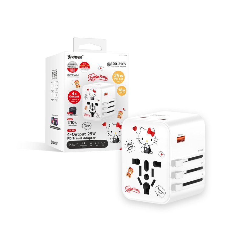 XPower x Sanrio Hello Kitty TA3B 25W 4输出 PD3.0 旅行充电器 - 其他 - 纸 白色