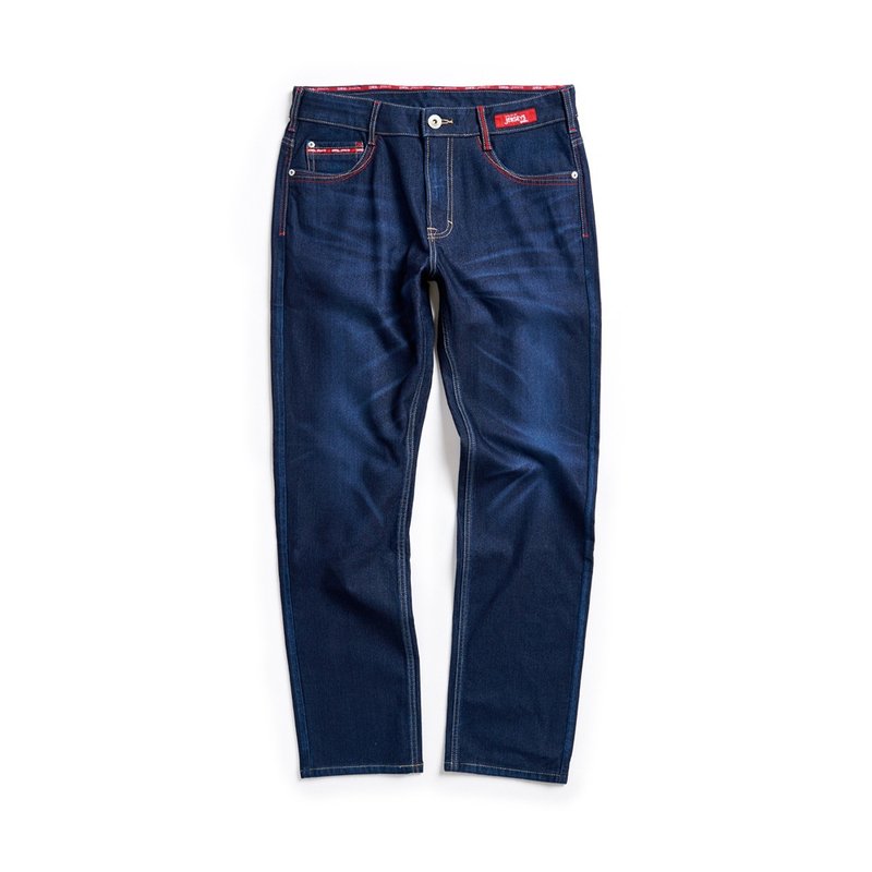 EDWIN 男款 东京红 迦绩弹力机能中直筒牛仔裤 (原蓝磨) - 男士长裤 - 棉．麻 蓝色