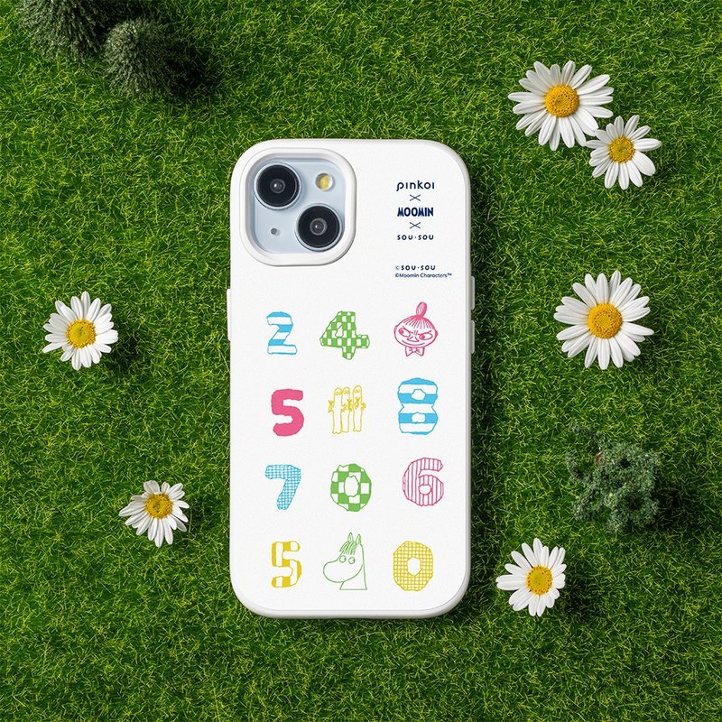 【Moomin x SOU・SOU】SolidX 强化吸震缓冲防摔手机壳|数游-彩色 - 手机壳/手机套 - 塑料 白色