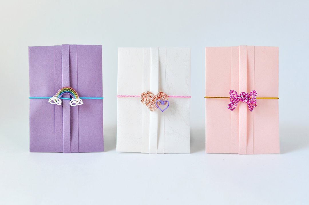 手工水引小红包袋 CUTE 系列 ( 彩虹、爱心、蝴蝶结 ) - 红包/春联 - 纸 粉红色