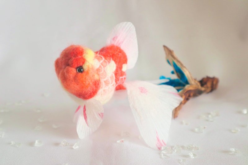 悠游金鱼流苏吊饰 L - 樱花琉金 - - 玩偶/公仔 - 羊毛 粉红色