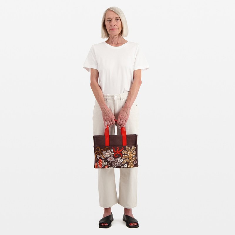 【INOUI EDITIONS】JARDIN DE SIRENES 托特包 - 侧背包/斜挎包 - 棉．麻 咖啡色