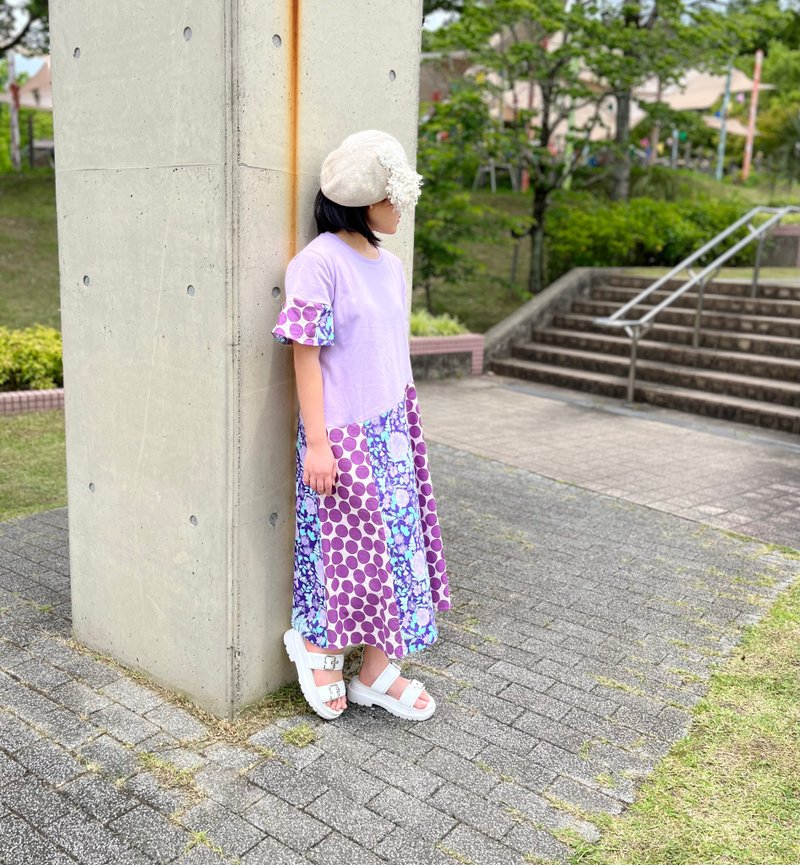 Only one t-shirt dress M size - 洋装/连衣裙 - 棉．麻 紫色