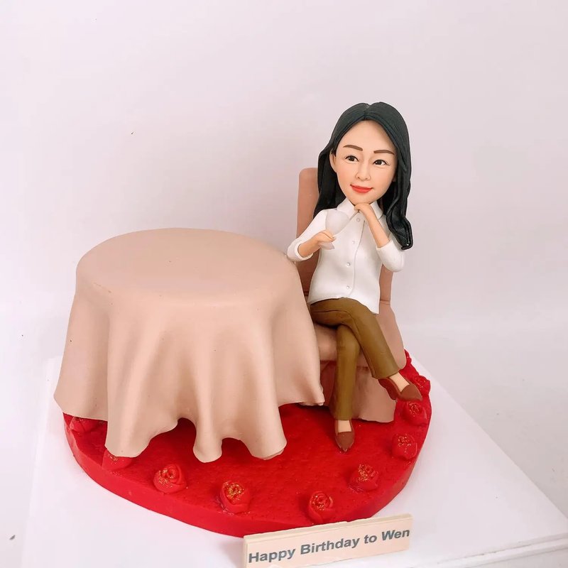 【个人化生日礼物摆设】优雅咖啡人像公仔 - 陶艺 - 陶 多色