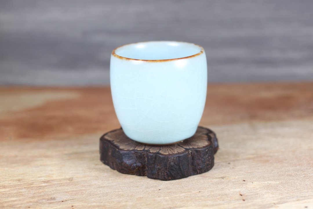 【平权响应】天青汝窑 冰裂釉 日式小杯 名家叶敏祥手作 - 茶具/茶杯 - 陶 