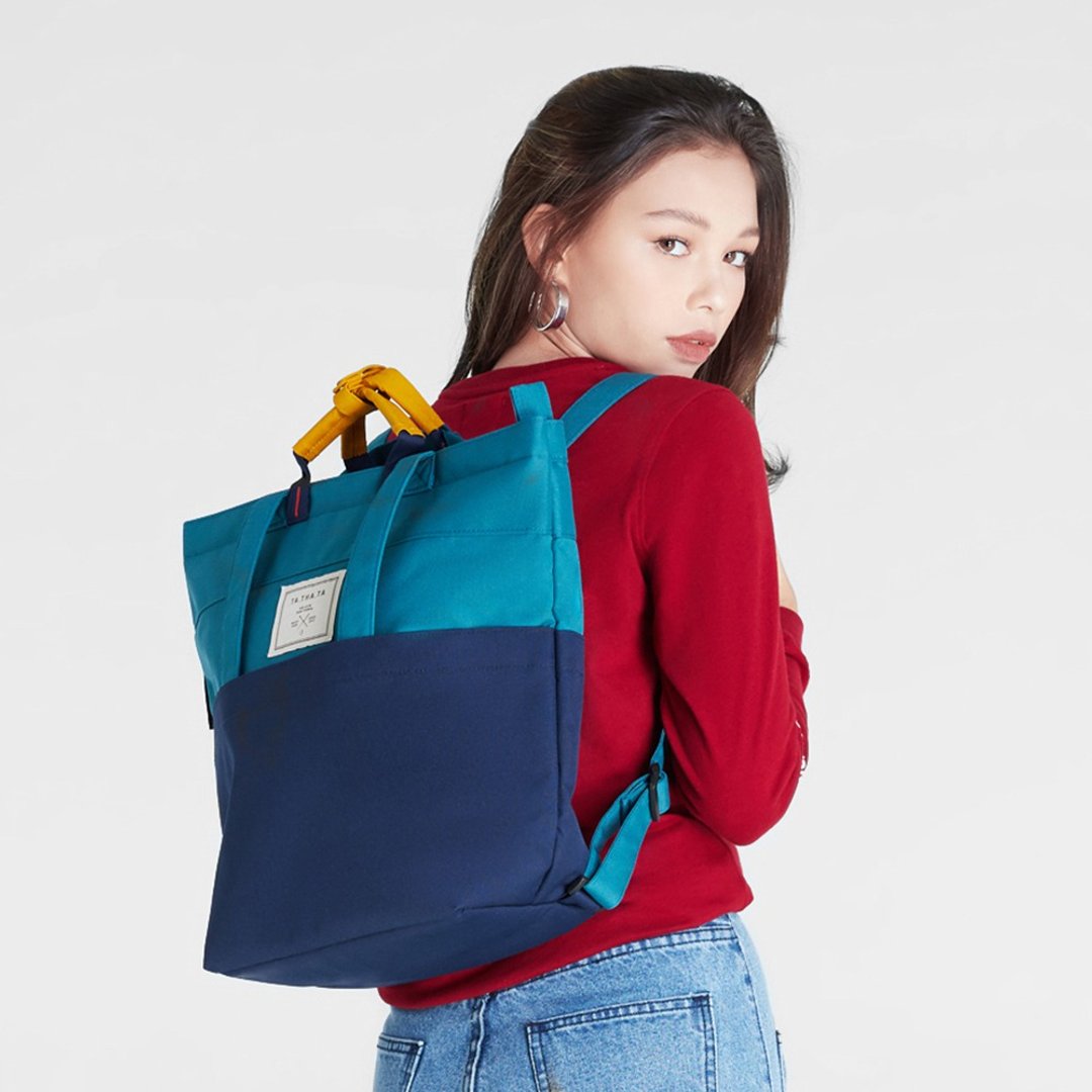 Swift Relife Ocean Blue 后背包，可转换式托特包，笔电托特包 - 后背包/双肩包 - 环保材料 蓝色