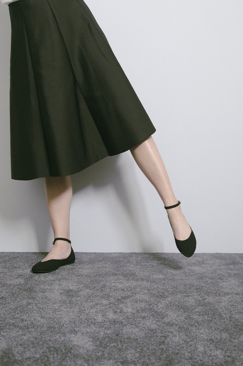 Leá Black (鹅绒黑) Flats 女伶版 | WL - 女款牛津鞋/乐福鞋 - 其他人造纤维 黑色