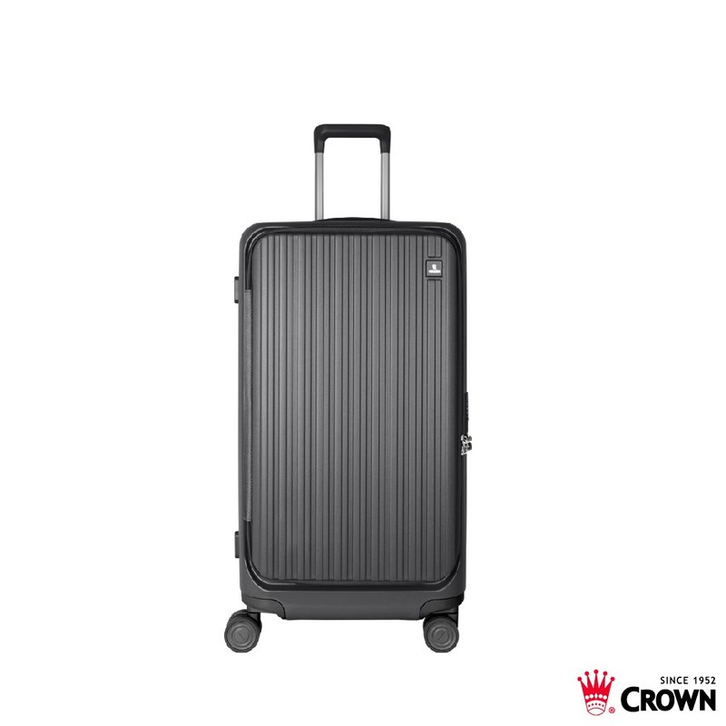 【CROWN】26寸 BOXY 前开框架胖胖拉杆箱 托运箱  铁灰色 - 行李箱/行李箱保护套 - 塑料 灰色