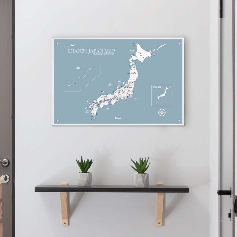 日本地图-订制磁吸系列海报-月白灰(毕业定制礼物)IKEA留言板款 - 海报/装饰画/版画 - 纸 蓝色