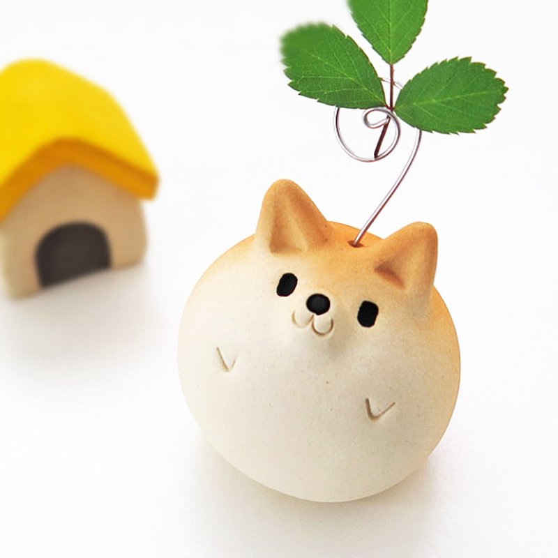 Shiba Inu ball 1 shibainu note stand - 摆饰 - 陶 橘色